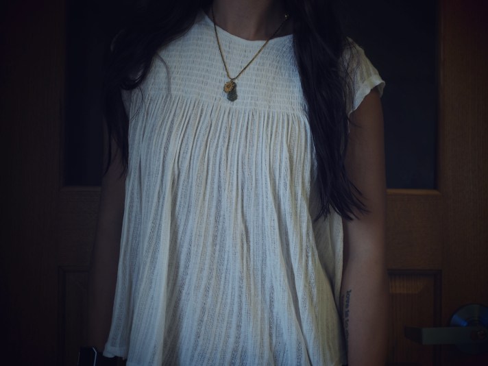 THLT anthropologie smocked swing top